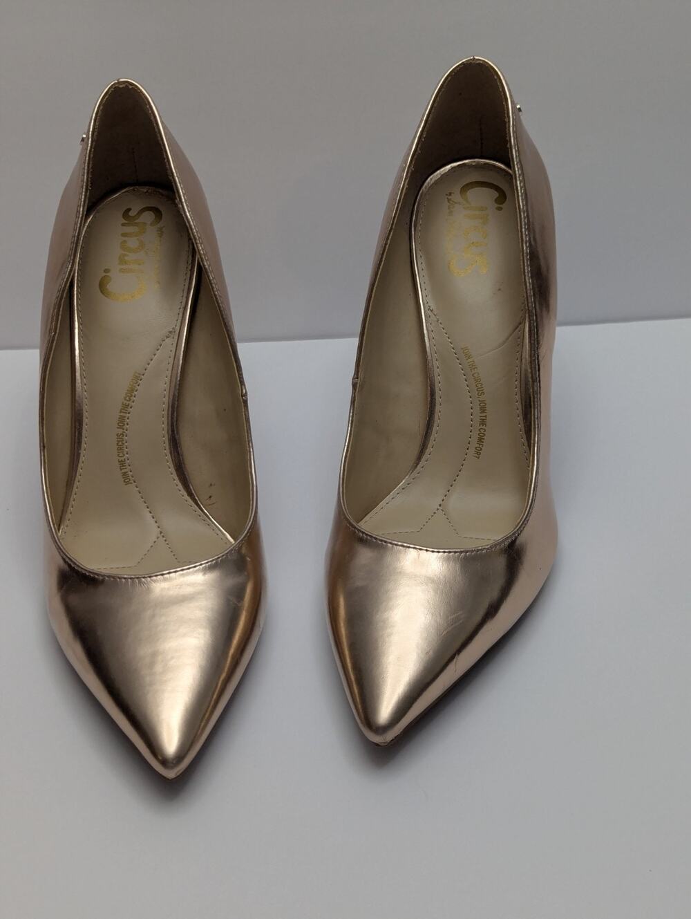 Sam Edleman Viv Beige Blush Slip-On Stiletto Heel Pointed Toe Pumps, Size 9